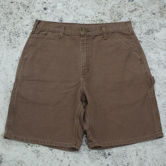 Vintage Carhartt B25 CHT Chestnut Brown Carpenter Shorts 32x8.25 - Picture 2 of 14